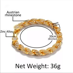 NEW MEN GOLD LINK CUBAN BRACELET